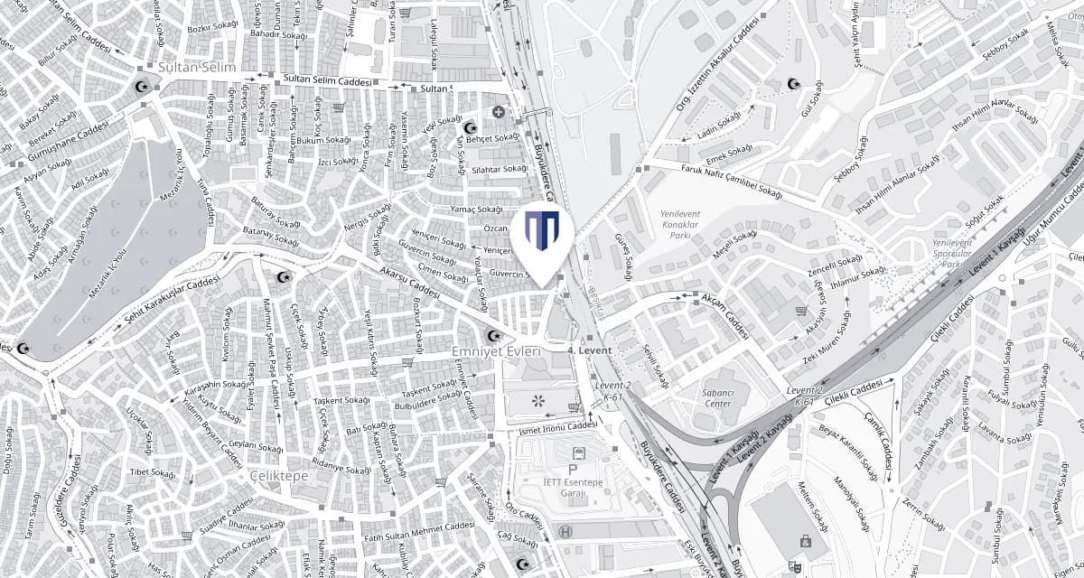 Location of the Tetratürk headquarters on the map